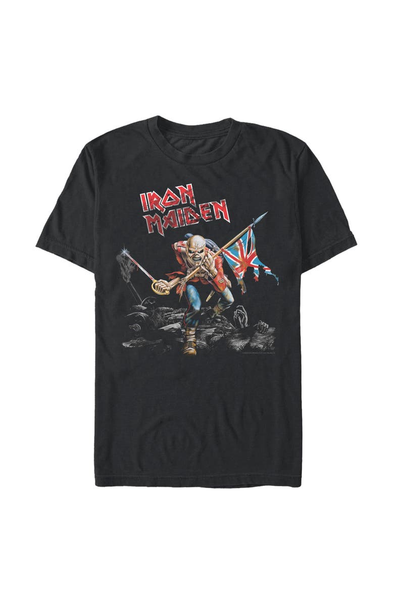 Iron Maiden Men's Iron Maiden Distressed the Trooper Graphic T-Shirt, Main, color, Black