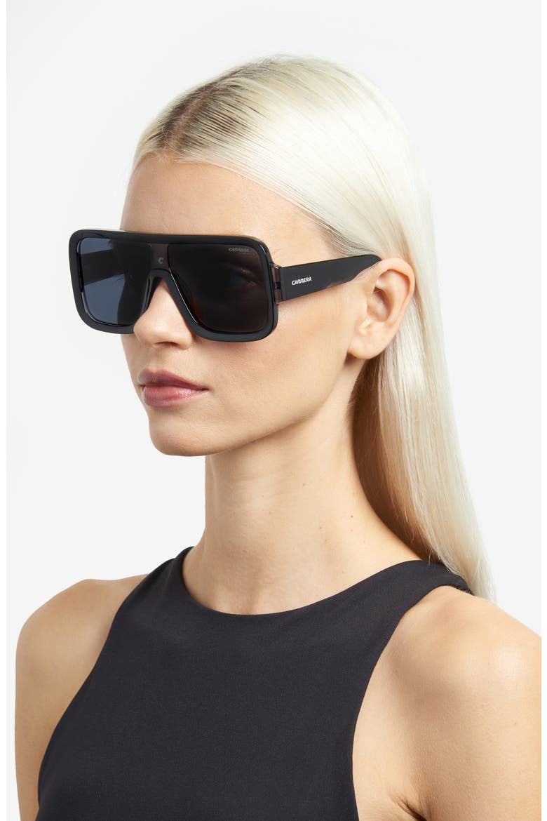 Flaglab 14 62mm Shield Sunglasses, Alternate, color, DARK GREY/ BLACK