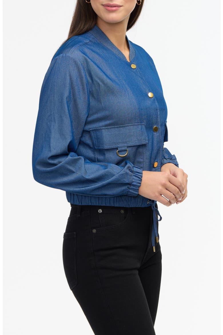 Cropped Bomber Jacket, Alternate, color, BLUE