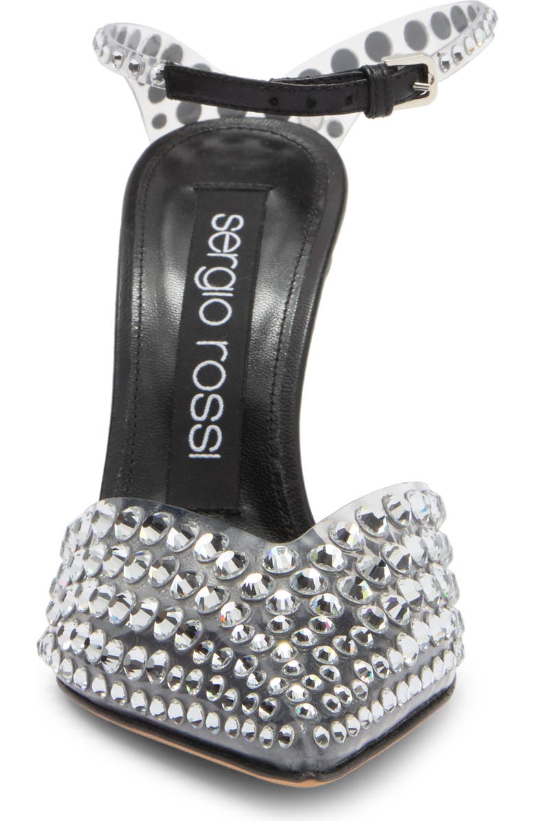 Sergio Rossi Crystal Embellished Clear Strap Pump, Alternate, color,
