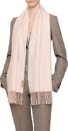 Burberry B Charm Anagram Double Face Cashmere Fringe Scarf
