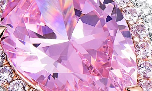 Lafonn Double Halo Pear Cut Simulated Diamond Ring In Pink