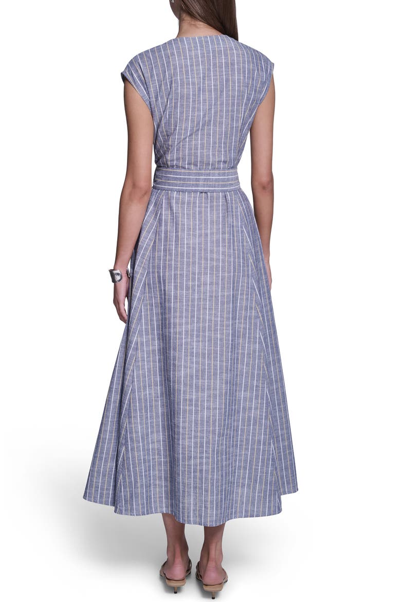 Tie Waist Cotton Maxi Dress, Alternate, color, BLUE STRIPE