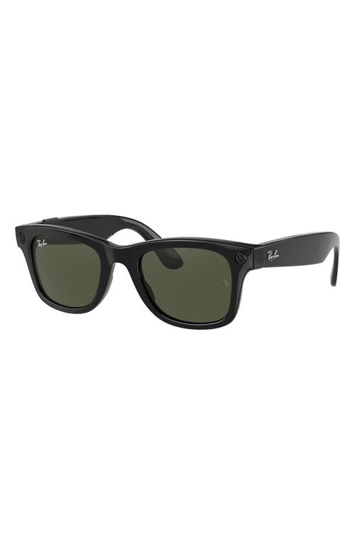 Ray Ban Ray-ban Stories Wayfarer 50mm Smart Glasses In Black/dark Green