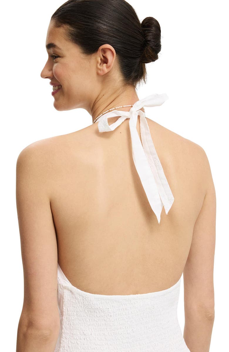 Cotton On Women's Kaity Halter Midi Dress, Alternate, color, White Broderie