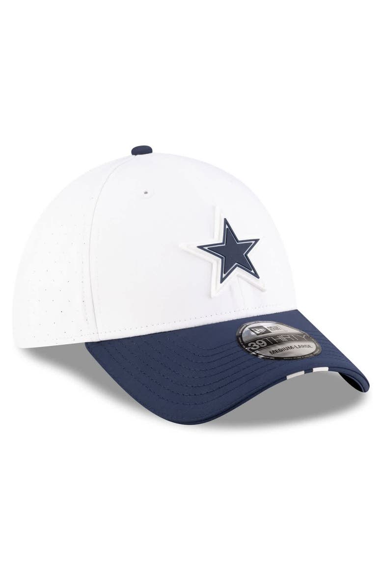 New Era Men's New Era  White/Navy Dallas Cowboys 2025 NFL Training Camp 39THIRTY Flex Hat, Alternate, color, White