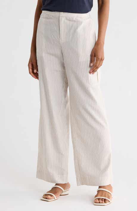 FRAME The Stripe Cotton & Silk Utility Pants