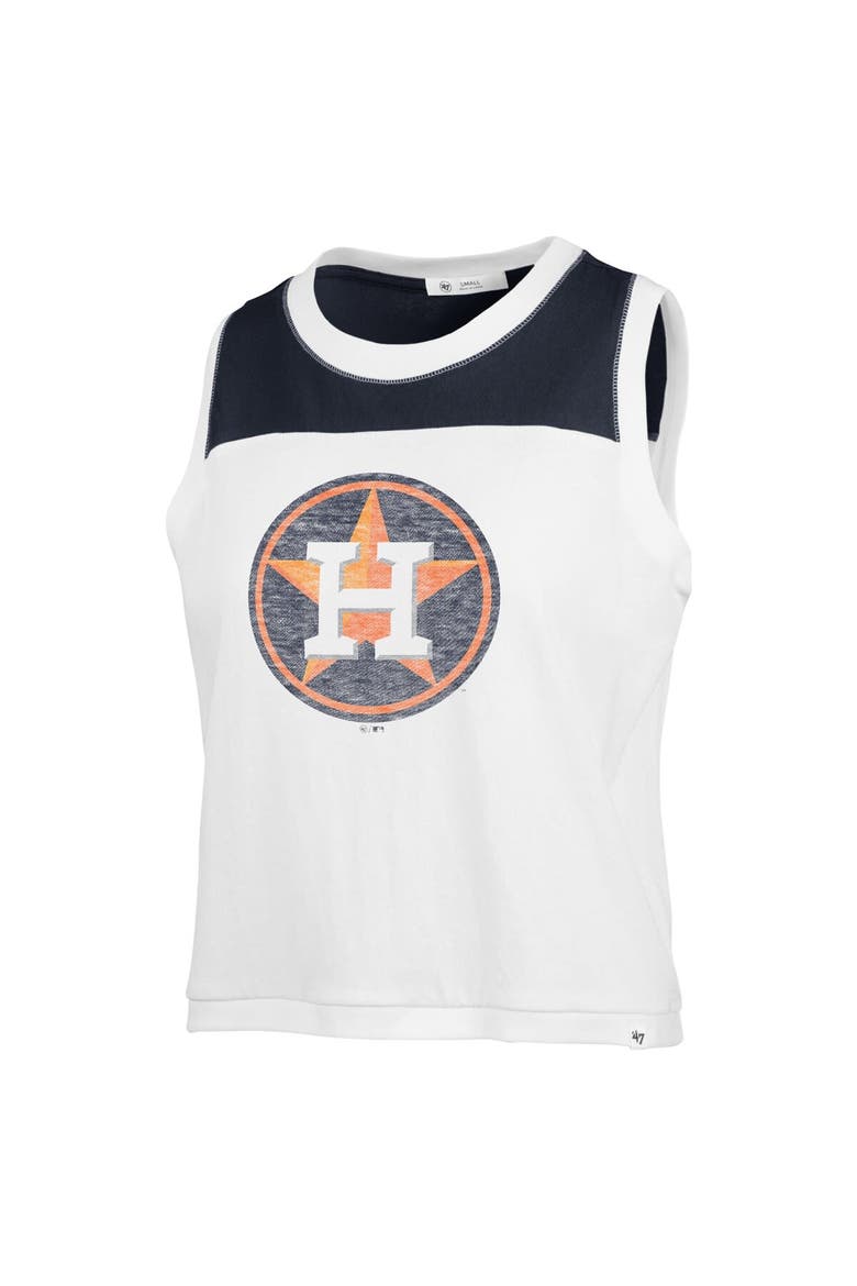 Women's '47 White Houston Astros Premier Zoey Waist Length Tank Top, Alternate, color, White