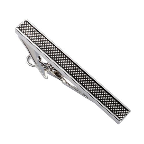 Link Up Antique Dotted Center Tie Bar In Metallic