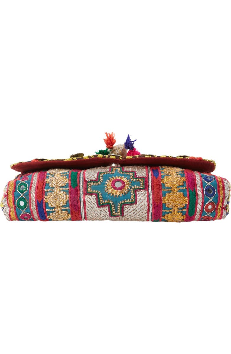 All Things Mochi 'Jaipur' Pompom Clutch, Alternate, color,
