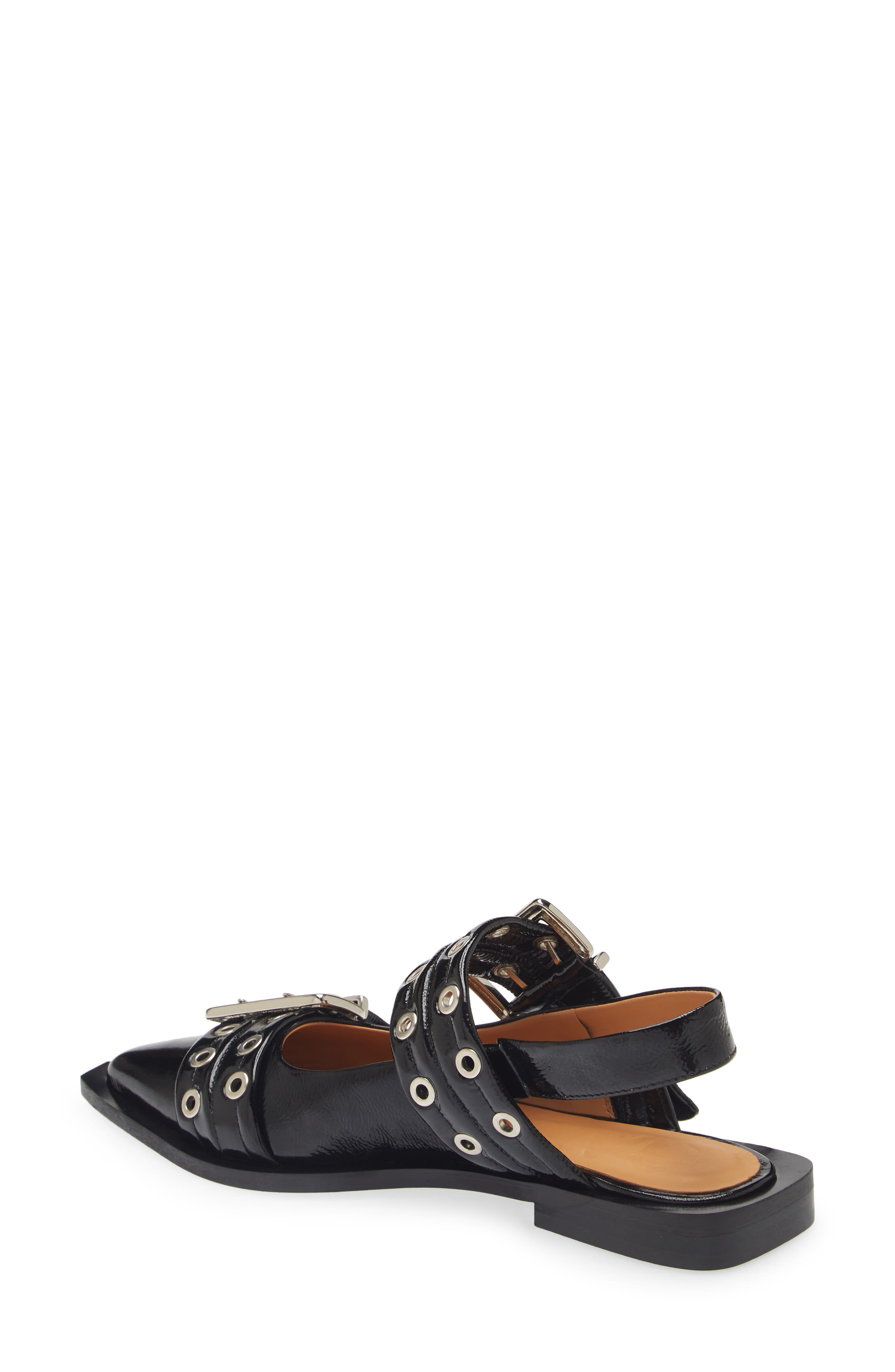 Ganni Slingback Pointed Toe Flat, Alternate, color, 