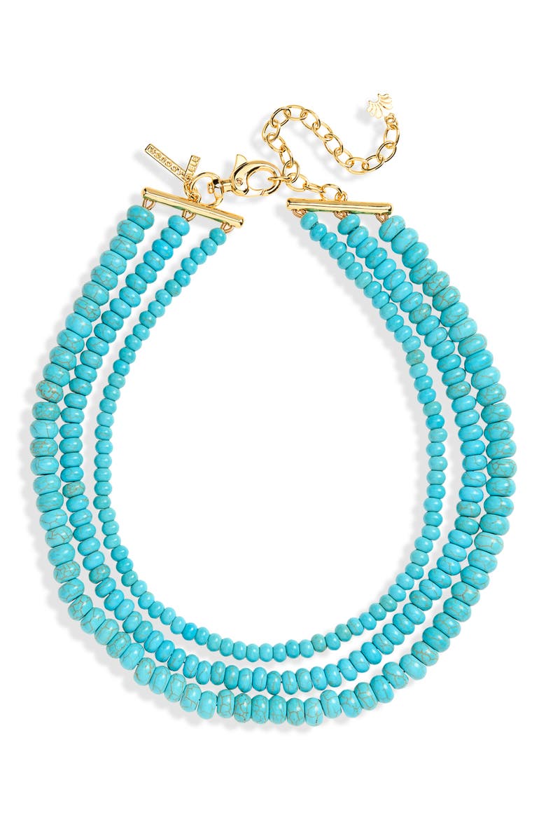 Multistrand Bead Necklace, Main, color, TURQUOISE