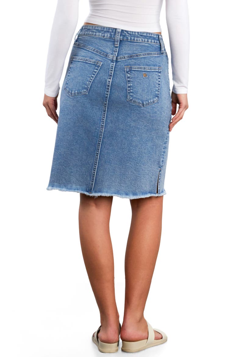 Fray Hem Denim Skirt, Alternate, color, DENIM DREAM