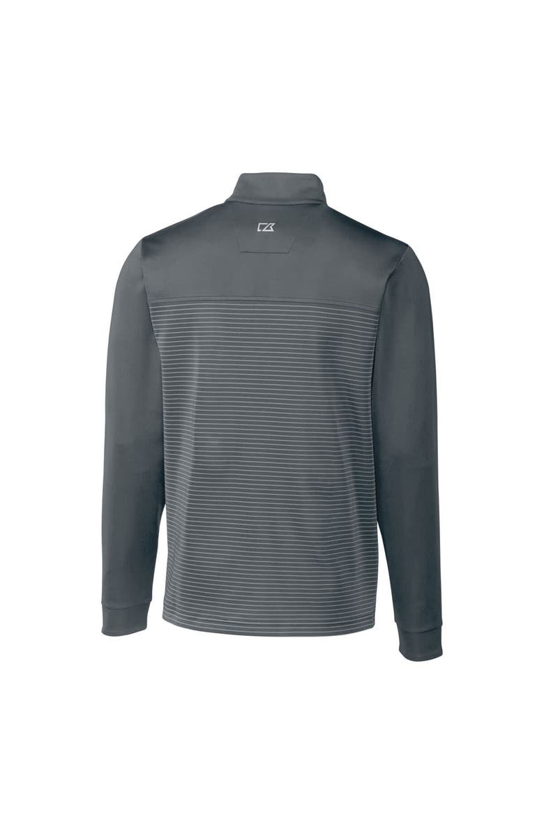 Cutter & Buck Men's Cutter & Buck  Gray Detroit Lions Traverse Stripe Stretch Quarter-Zip Pullover Top, Alternate, color, 