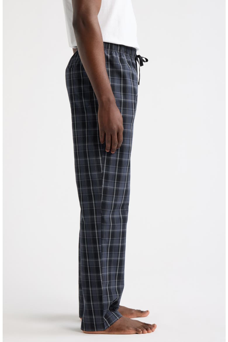 Stormy Plaid Woven Cotton Lounge Pants, Alternate, color, CHARCOAL