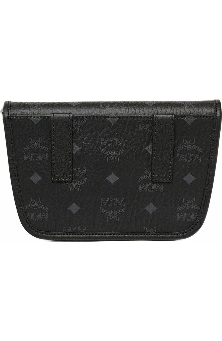 MCM Aren Messenger Bag in Visetos, Main, color, Black