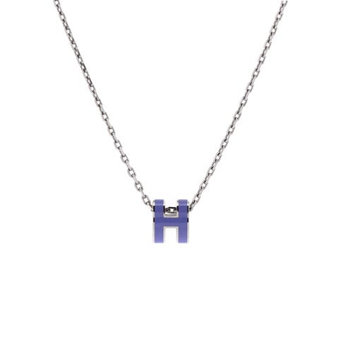 Pop H Pendant Chain Necklace Metal and Enamel Mini