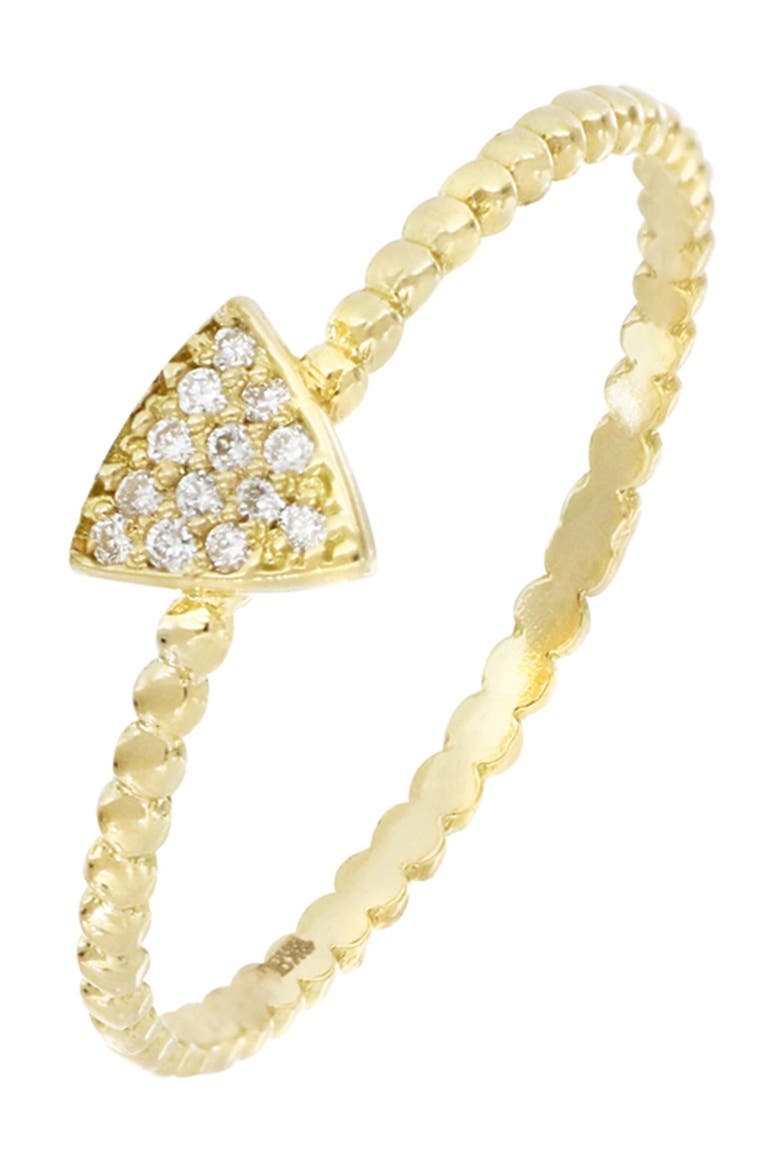 Triangular Prism Gold Bony Levy Prism 18K Yellow Gold Pave Diamond Petite Triangle Shape ...
