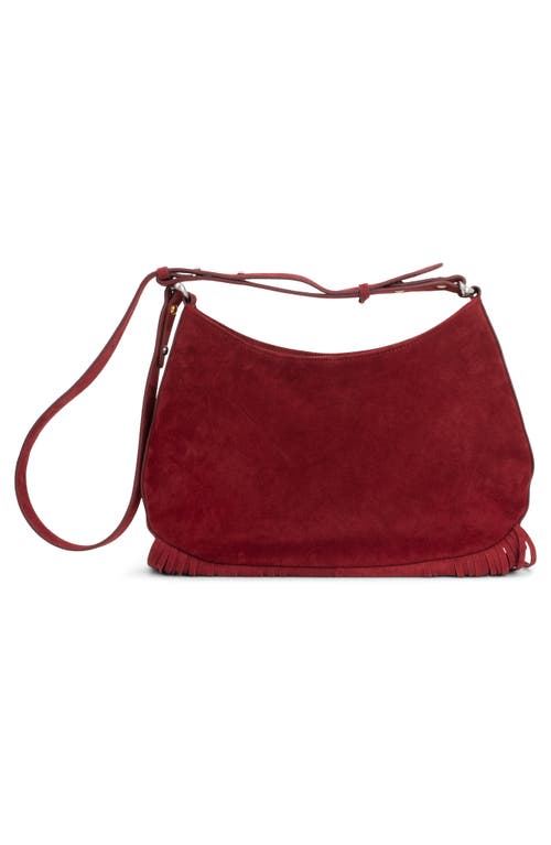 Jeffrey Campbell Lyrical Suede Crossbody Bag In Wine Suede