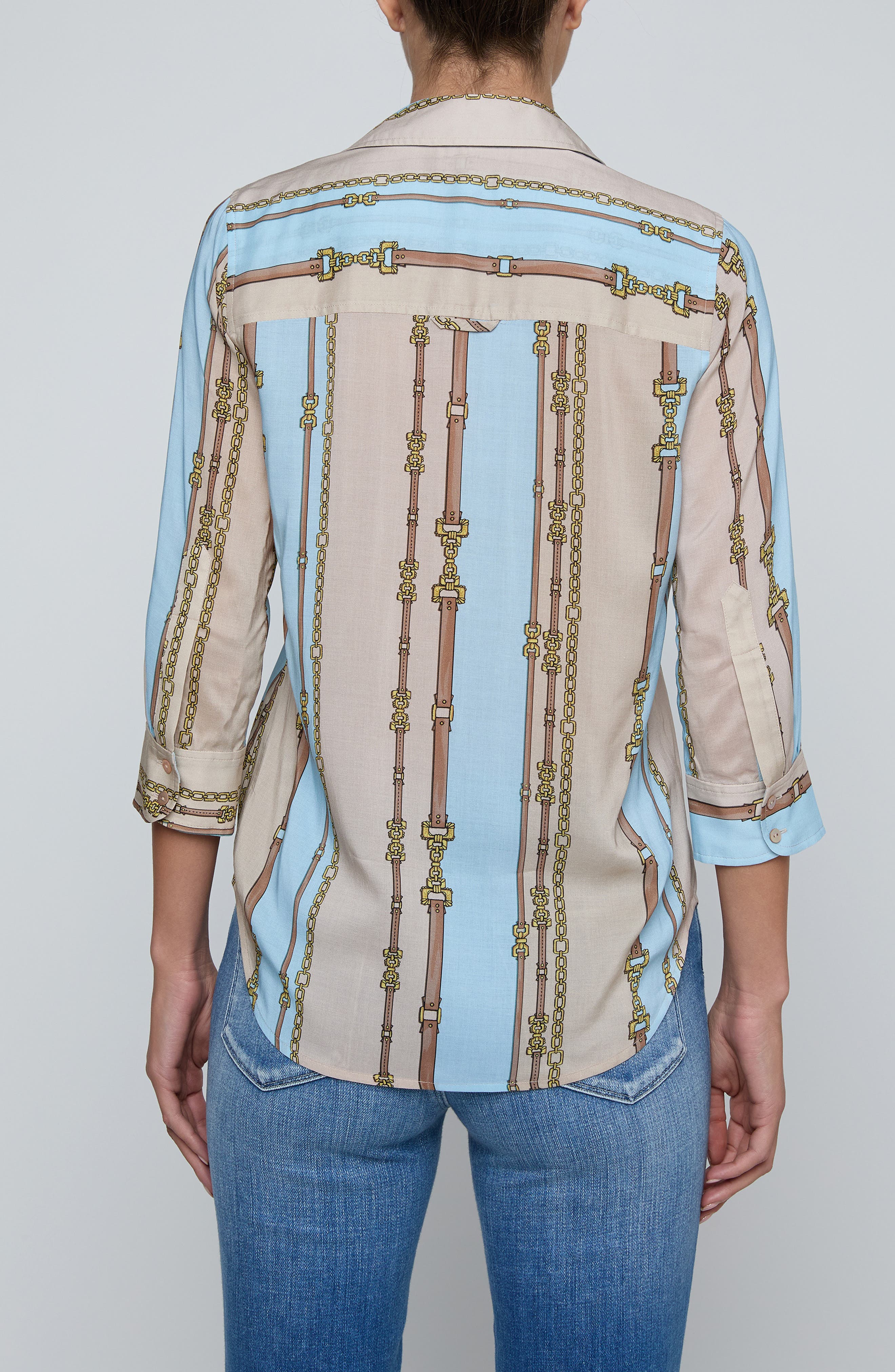 Camille Chain Print Button-Up Shirt - image 2