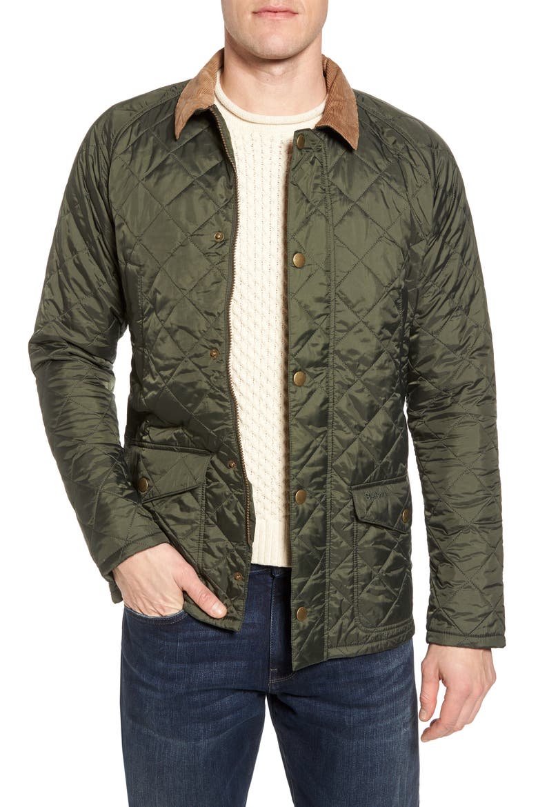 'Canterdale' Slim Fit Water-Resistant Diamond Quilted Jacket, Main, color, FOREST