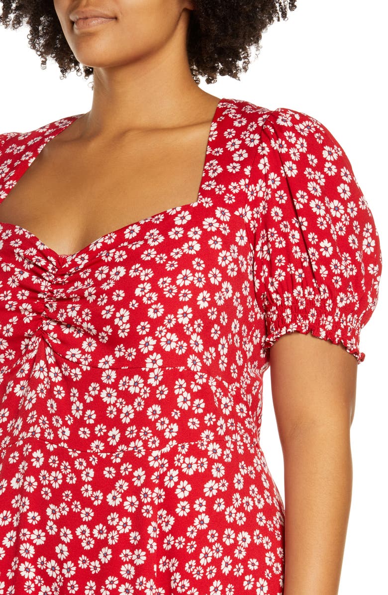 Reformation Lacey Floral Puff Sleeve Dress, Alternate, color, 