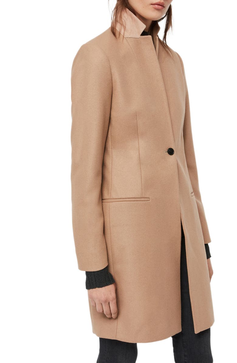 AllSaints Leni Wool & Cashmere Blend Coat, Alternate, color,
