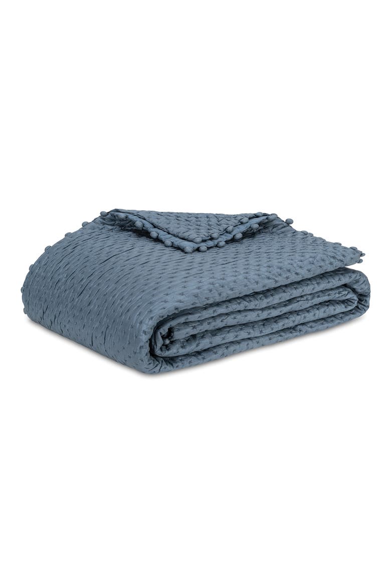Margaret Pompom Quilted Silk Comforter, Main, color, EVENING