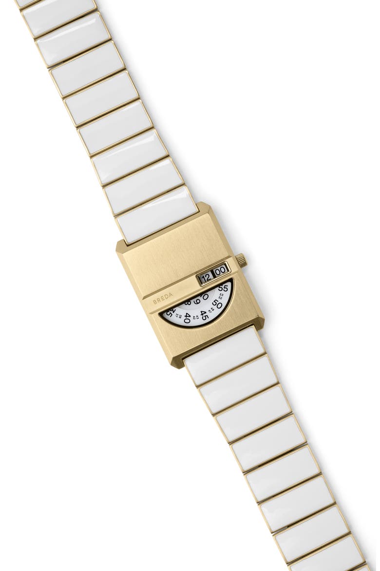 Pulse Tandem Stainless Steel Bracelet Watch, 26mm, Alternate, color, WHITE