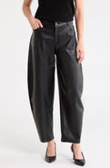 Ellen Tracy Faux Leather Ankle Barrel Leg Pants