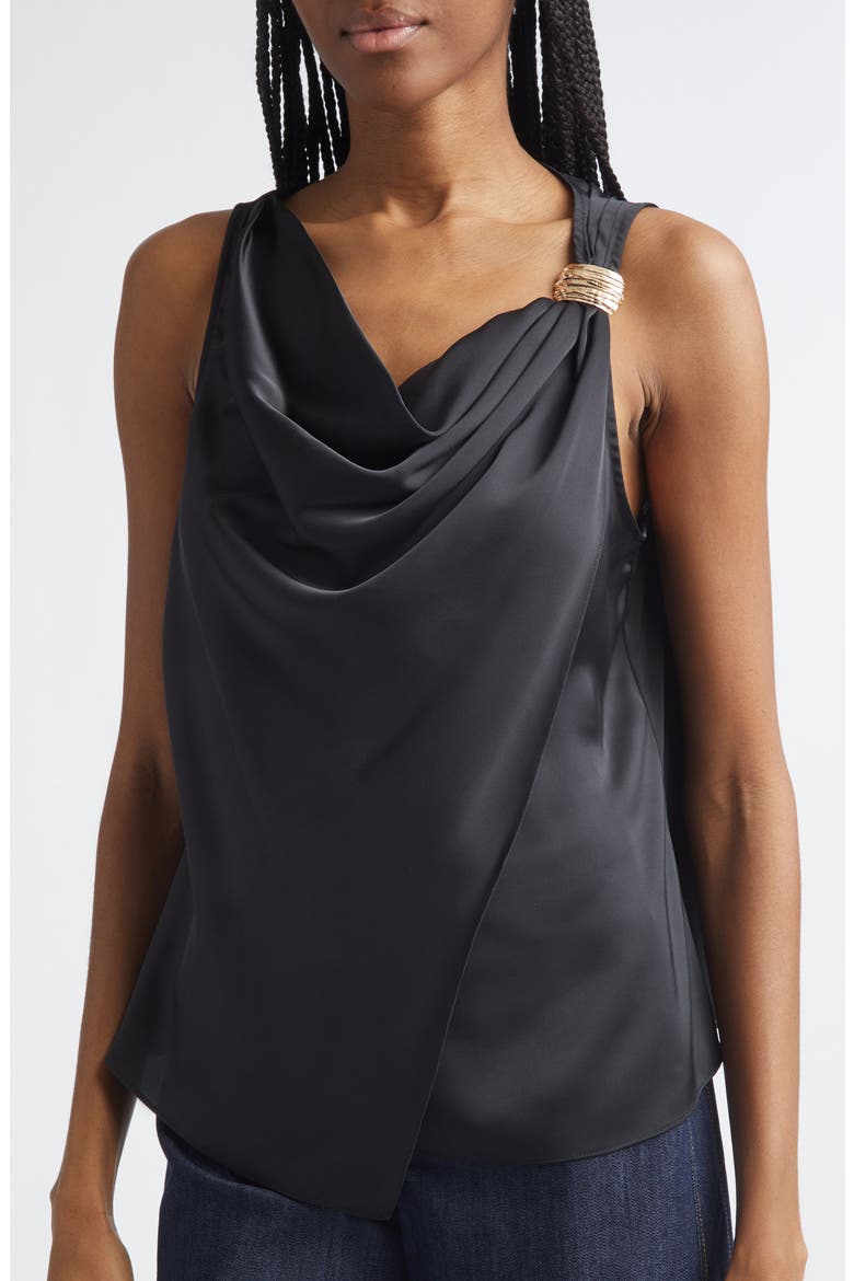 Bangle Elora Satin Top, Alternate, color, BLACK