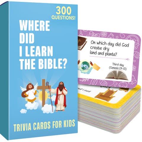 Bible Trivia and Learning Card Games for Kids & Adults