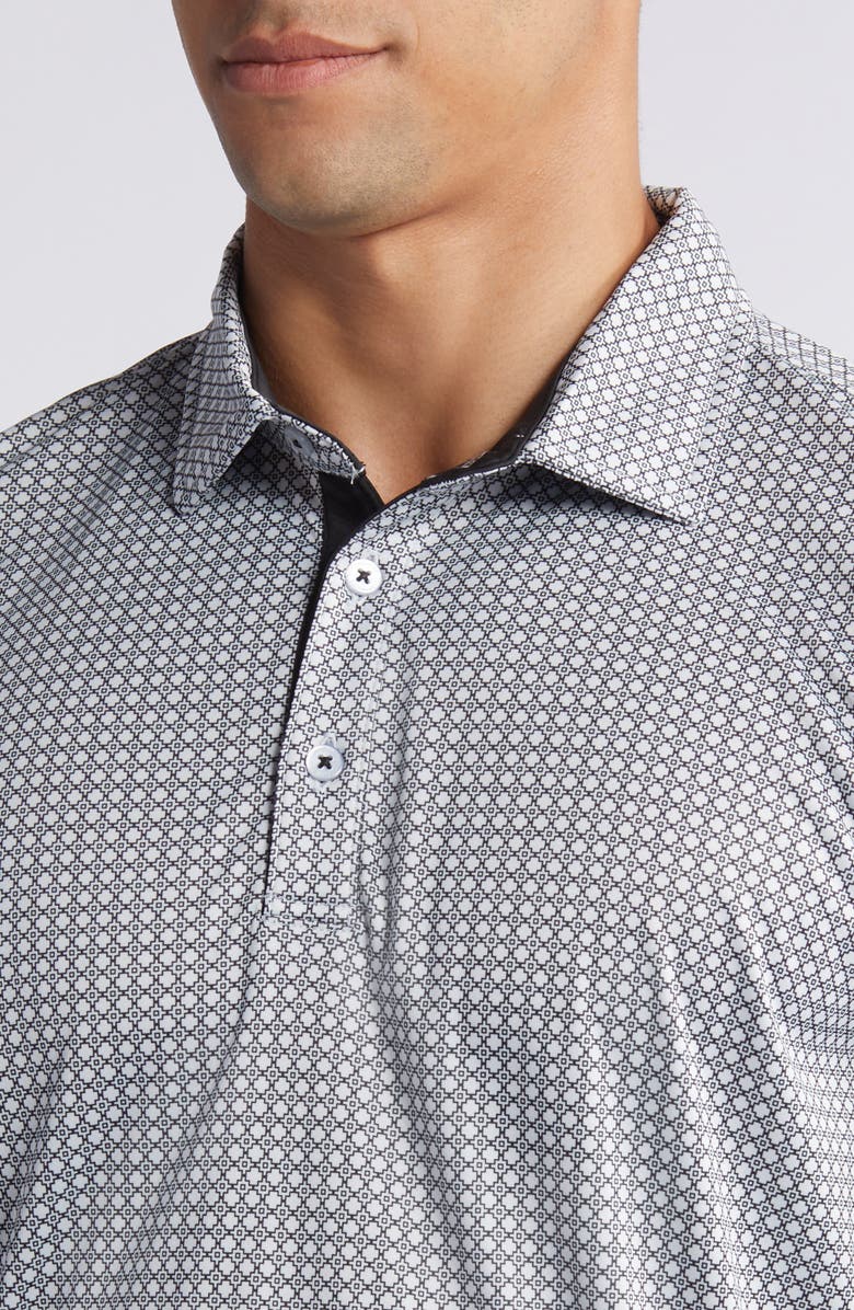 Swannies Tanner Diamond Print Golf Polo, Alternate, color, Glacier-Black