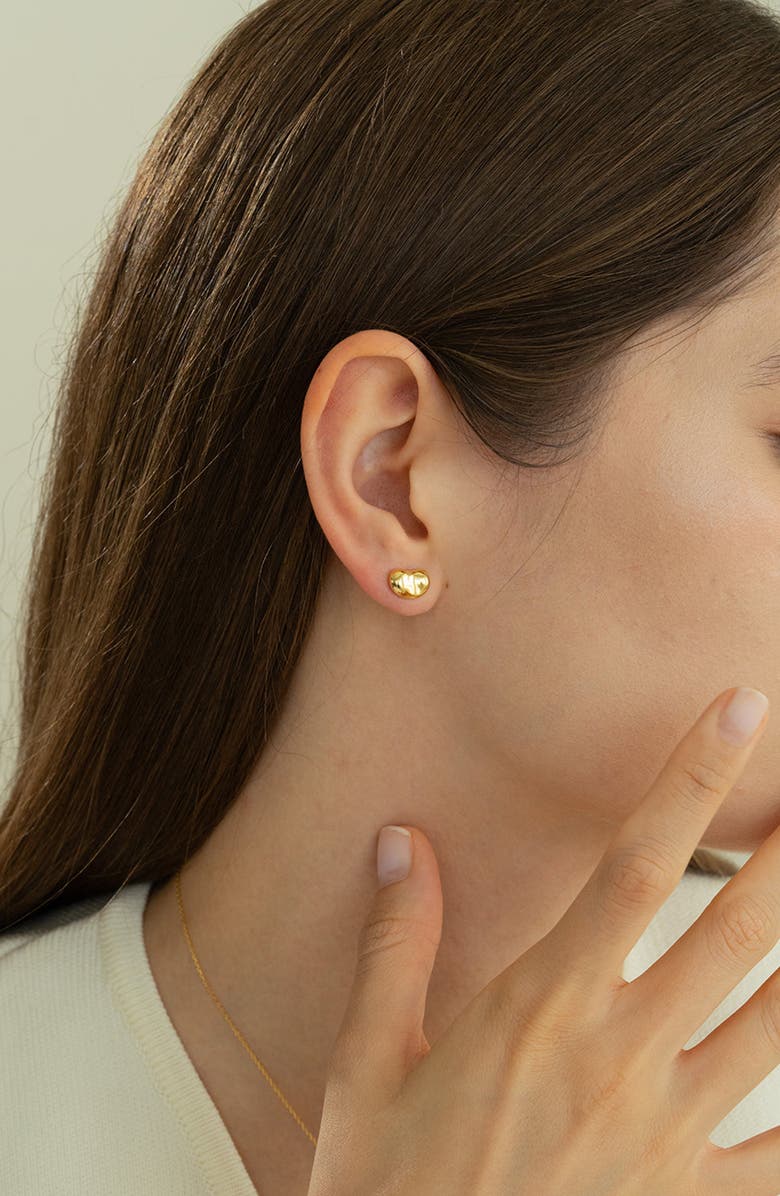 Bearfruit Jewelry Sterling Silver 18k Gold Plated Alexandra Stud Earrings Dainty Minimal, Alternate, color, Gold