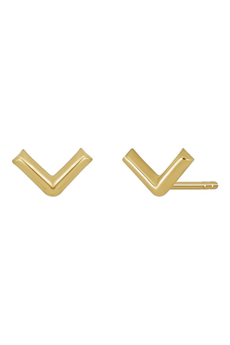 14K Gold Chevron Earrings, Main, color, 14K YELLOW GOLD