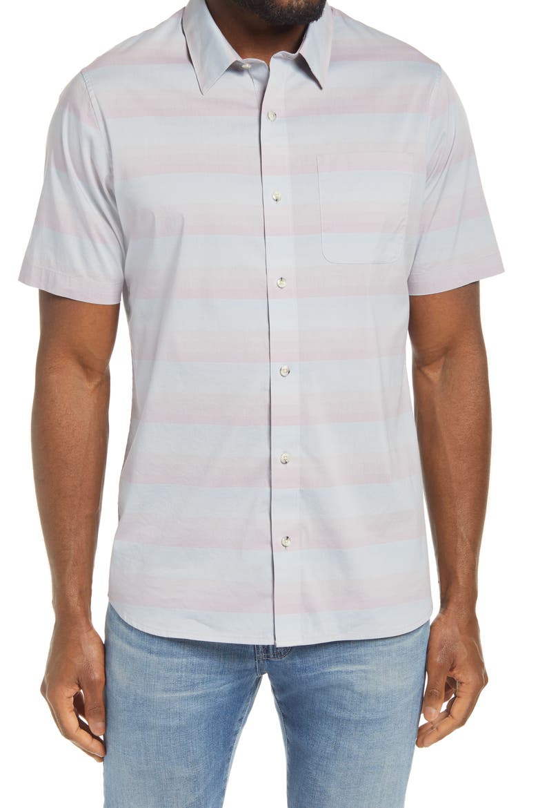 Increments Short Sleeve Button-Down Shirt, Main, color, HEATHER MI
