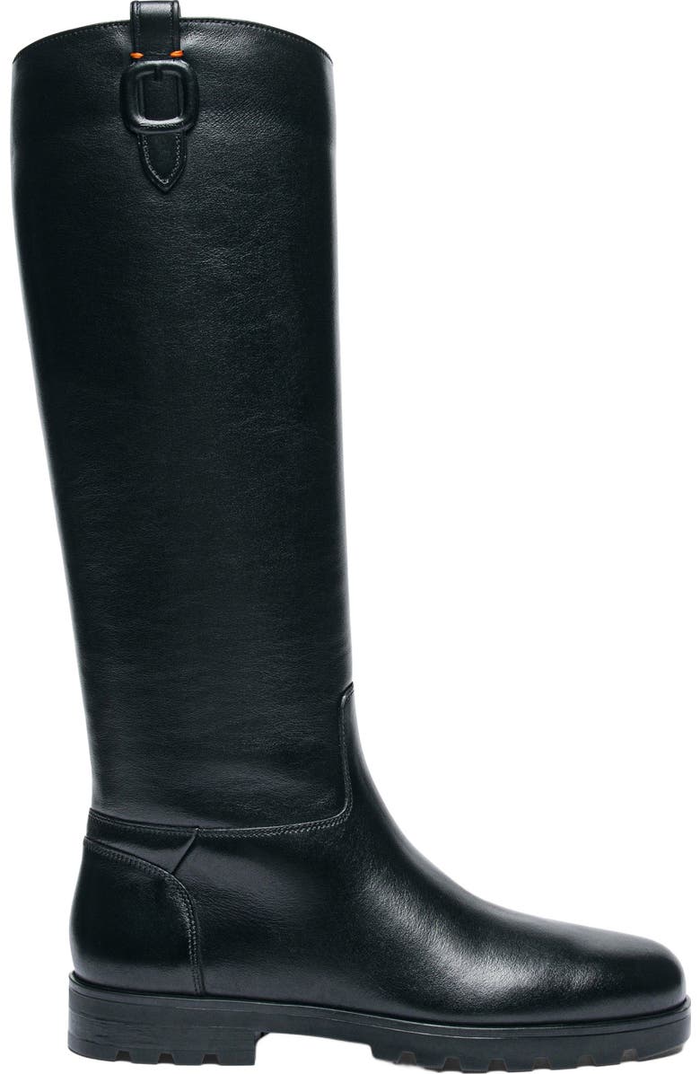 Santoni Women's leather boot, Main, color, Black