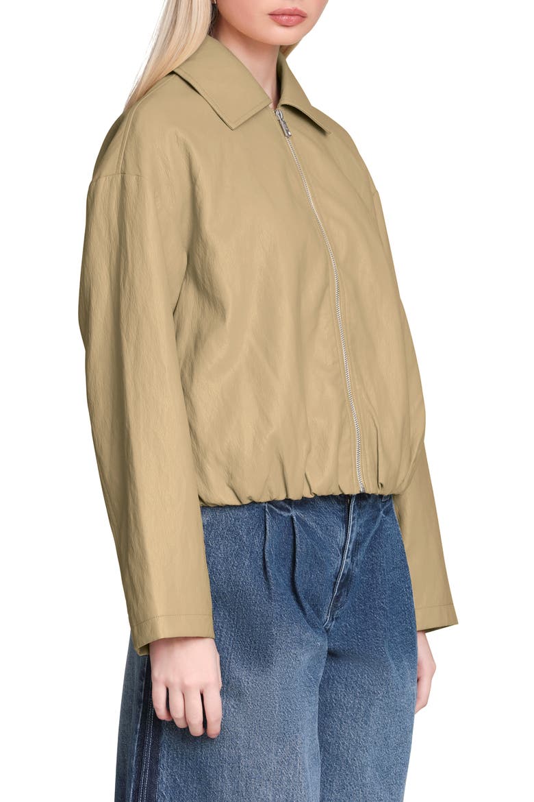Faux-Ever Leather™ Minimalist Bomber Jacket, Alternate, color, OCHRE