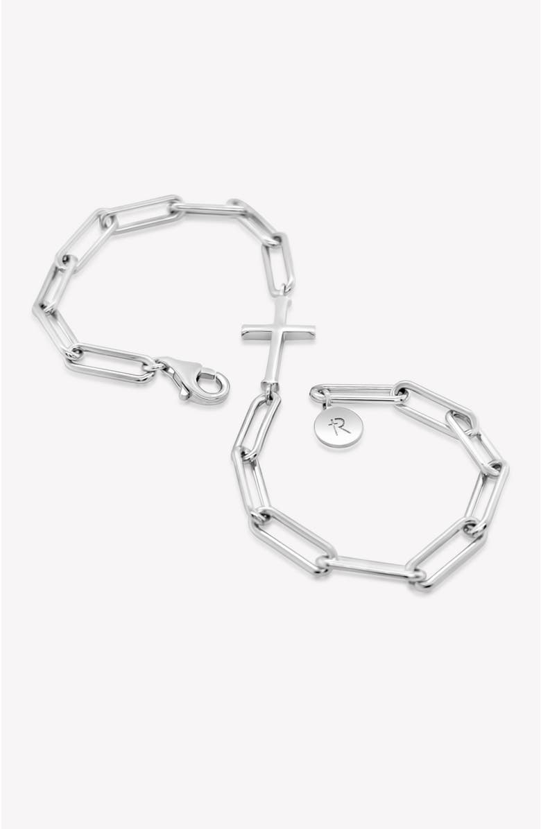 Rizen Jewelry Chain Breaker Cross Bracelet, Alternate, color, Sterling Silver