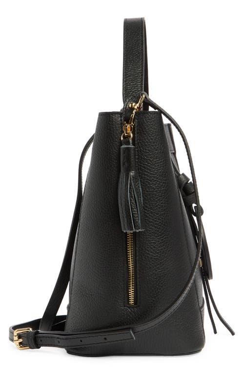 Valentino By Mario Valentino Callie Medallion Vlogo Leather Bucket Bag In Black