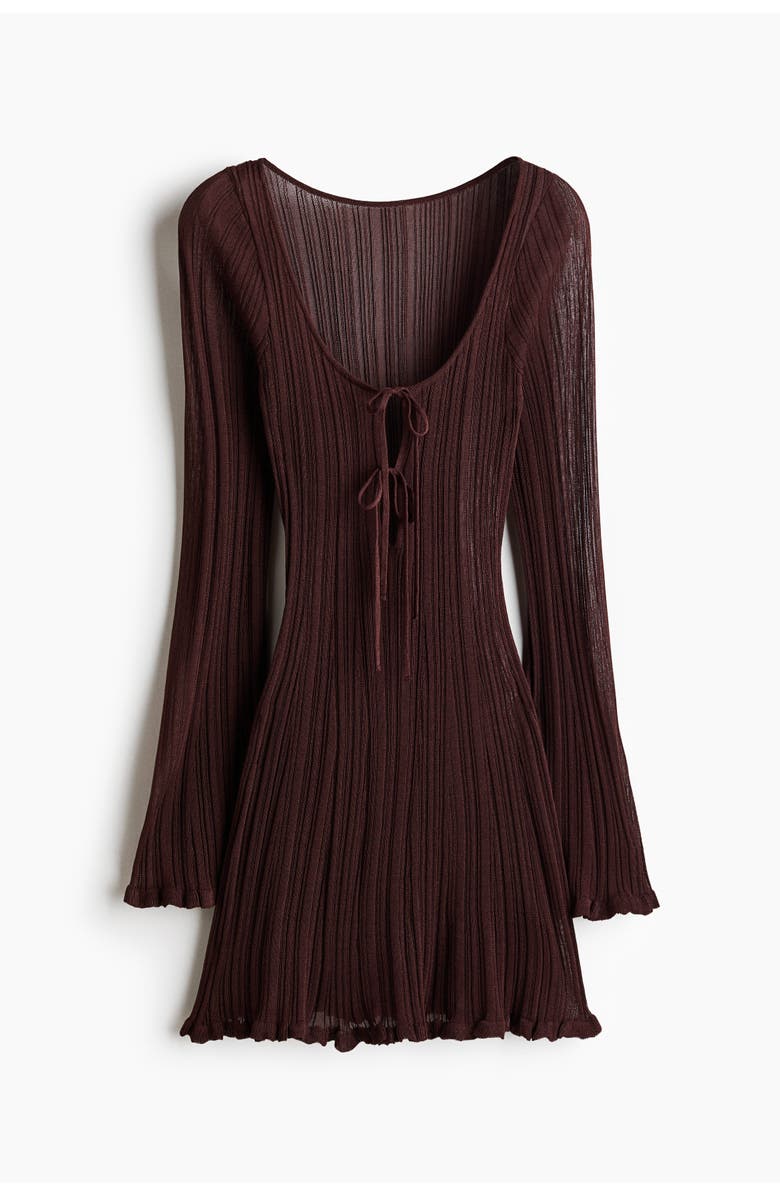 H&M Rib-knit Beach Dress, Main, color, Dark Brown