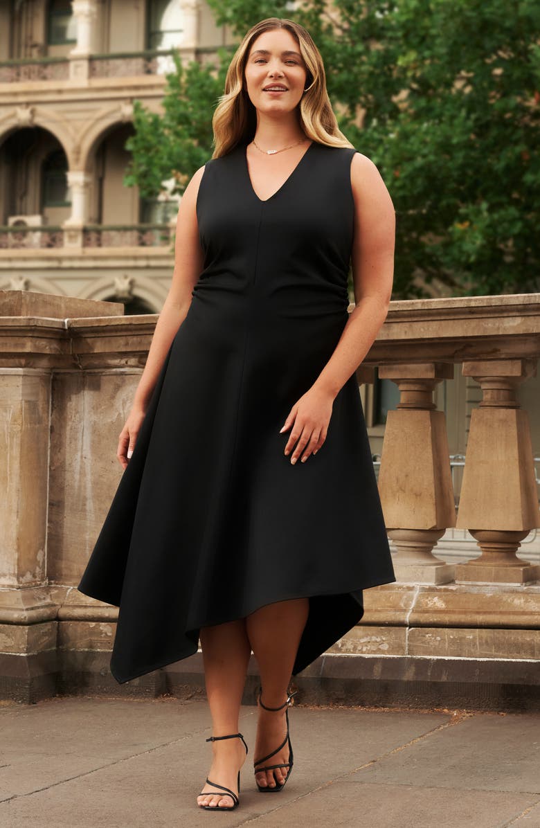 Estelle Carmen Asymmetric Sleeveless Maxi Dress, Alternate, color, Black