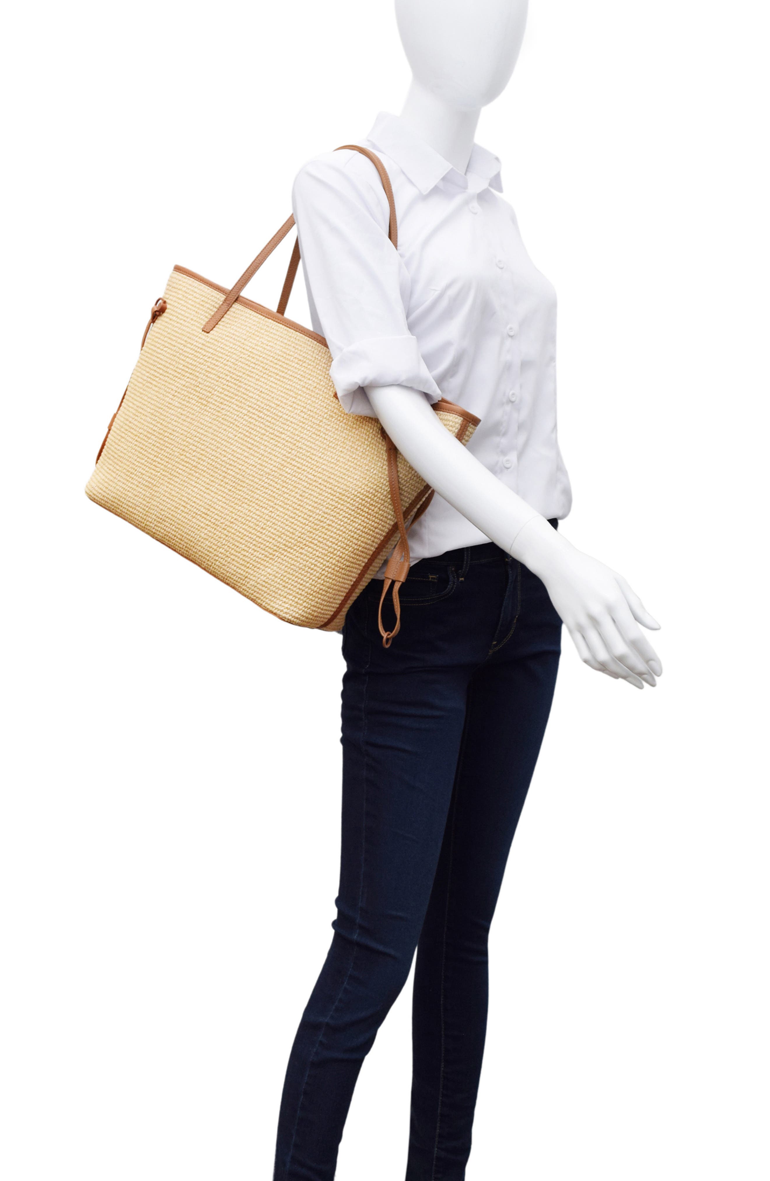 Thacker Kiera Woven Straw Tote, Alternate, color, Natural/ Tan