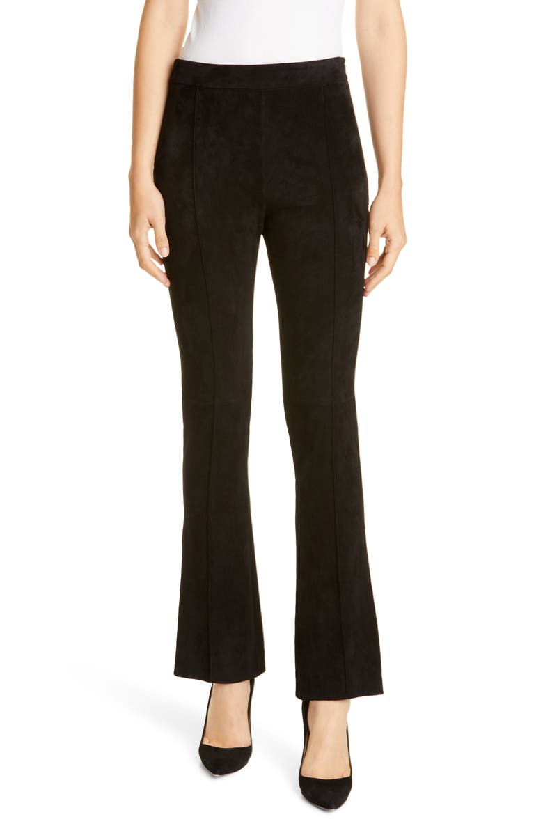 Adam Lippes Stretch Suede Kick Pants, Main, color, 