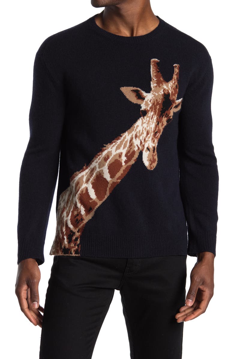 Valentino Uomo VALENTINO Giraffe Wool & Cashmere Sweater, Main, color,