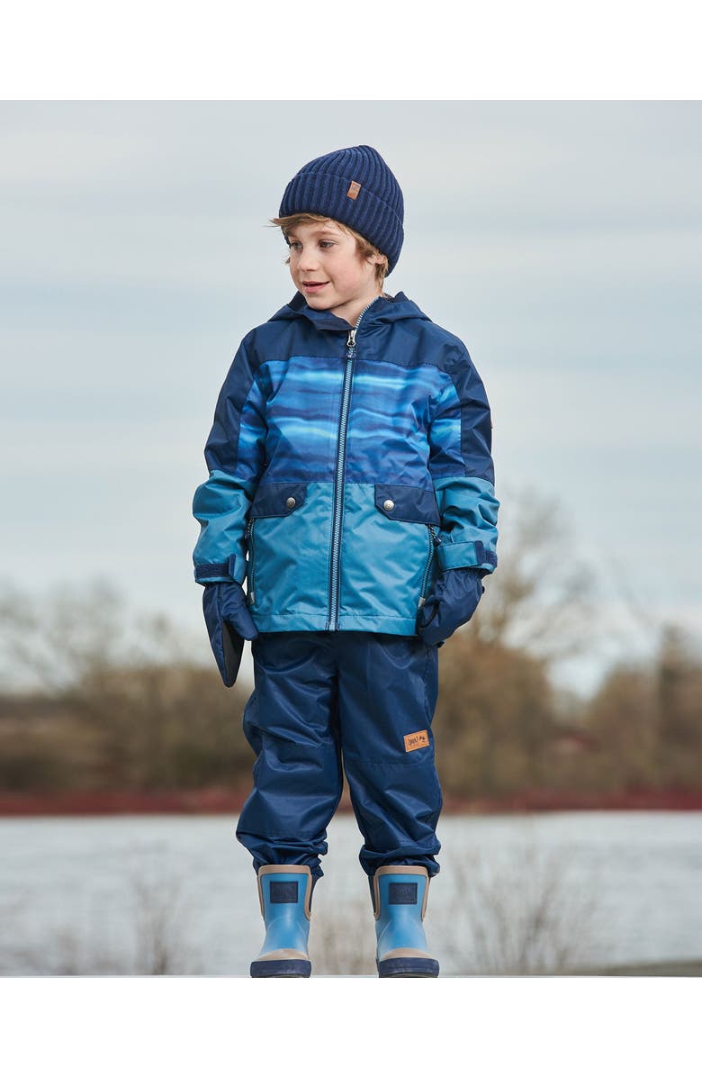 Deux par Deux Boy's 3-In-1 Mid-Season Outerwear Set With Colorblock Jacket Neutral Blue And Navy, Alternate, color, 