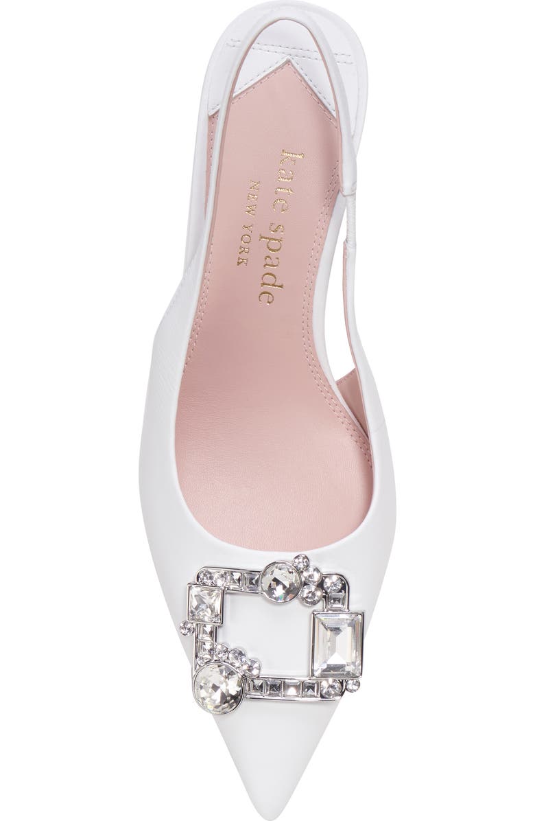 Kate Spade New York renata pointed toe kitten heel slingback pump, Alternate, color, True White