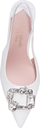 renata pointed toe kitten heel slingback pump