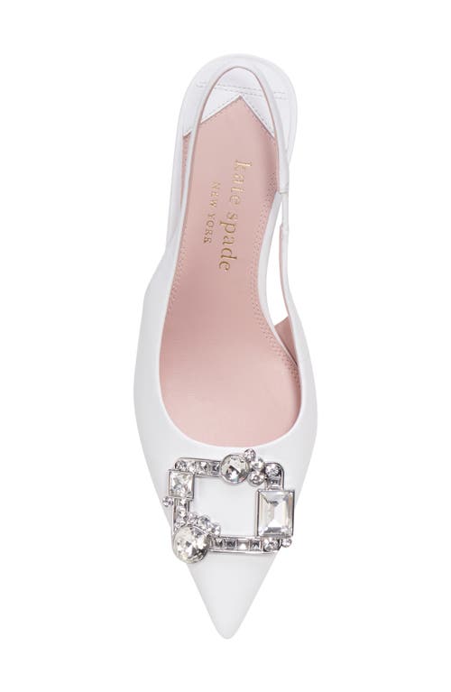 Kate Spade New York Renata Pointed Toe Kitten Heel Slingback Pump In White