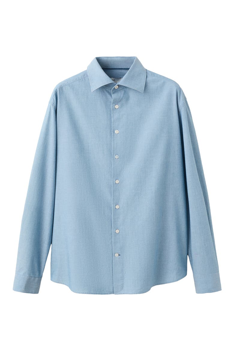 Slim Fit Cotton Button-Up Shirt, Alternate, color, BLUE
